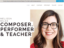 Tablet Screenshot of melissamilesmusic.com